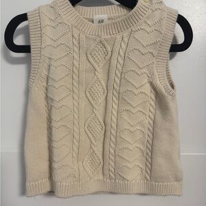 H&M Cream Cable Knit Sweater Vest